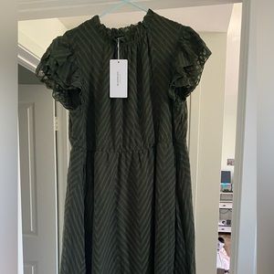 Army green dress. Beautiful material and great quality.